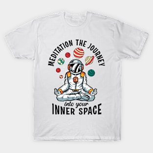 Space Mushroom Meditating Solar System Science Fan T-Shirt